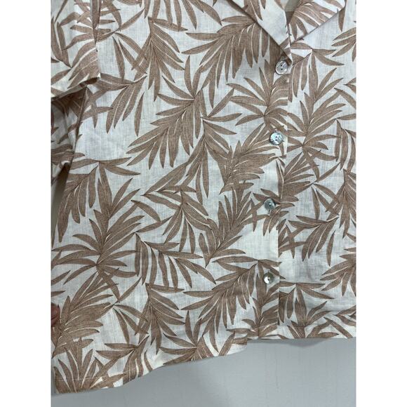 Boho Beach Coastal Flax Linen Camp Button Up Top XL Boxy Rustic Lagom Artsy Airy - Picture 4 of 13